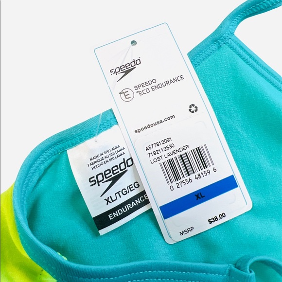 NWT Speedo Women's Bikini Swimsuit Top Endurance Lite Tie Back Solid Size XL - Picture 8 of 8
